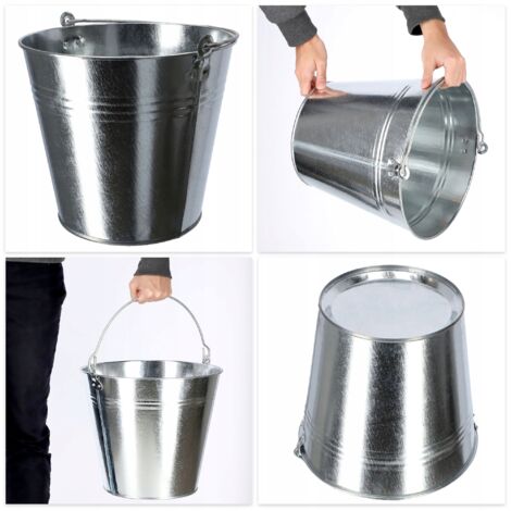Seau pour plantes Panacea, 8, métal galvanisé, gris 83250
