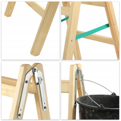 Escabeau à 2 marches en Bois, escabeau Pliable Portable, antidérapant, Coin Rond sûr, Peut contenir jusqu'à 150 kg, 4 Couleurs Disponibles (Couleur : B