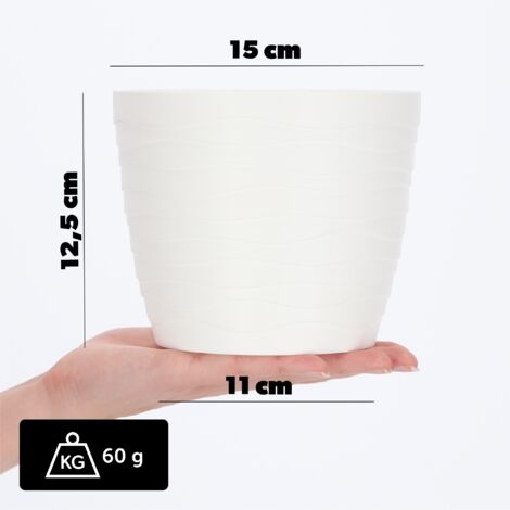 idea-station Sati Pot de Fleur Plastique 3 x 13 cm - Blanc - Cache idea-station Sati Pot de Fleur Plastique 3 x 13 cm - Blanc - Cache