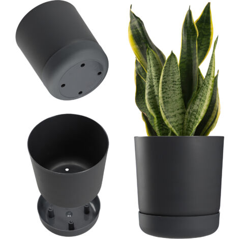 KADAX Pot de fleurs Pot de fleurs avec support 15 cm Anthracite (1/5)