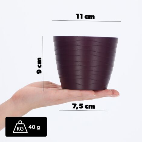 KADAX Pot de fleurs effet 3D en plastique 4 couleurs avec insert et