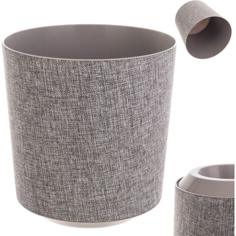 KADAX Pot de fleurs décoratif - Rond - En plastique - Pour la culture de plantes - Pour l'intérieur et l'extérieur - Mélange de marron - 25 cm, K9884 (1/5)