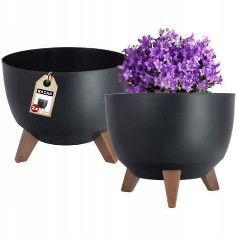 KADAX Cache-Pot de Fleurs Insert de Bol 29cm Noir 2 pcs (1/5)