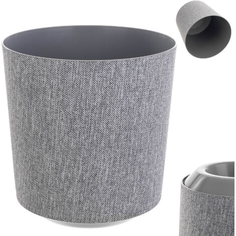 KADAX Pot de fleurs décoratif - Rond - En plastique - Pour la culture de plantes - Pour l'intérieur et l'extérieur - Gris - 30 cm, K9888 (1/5)