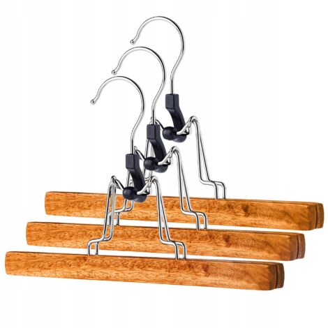 KADAX Cintre double en bois pour pantalons 3 pcs (1/5)