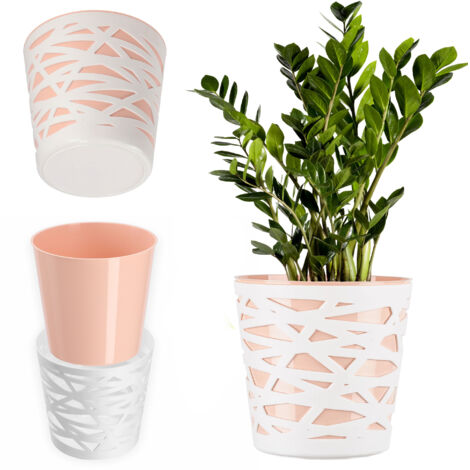 KADAX Pot de Fleurs Pot de Fleurs Insert de Couvercle en Plastique pour Fleurs 17 cm Orange (1/5)