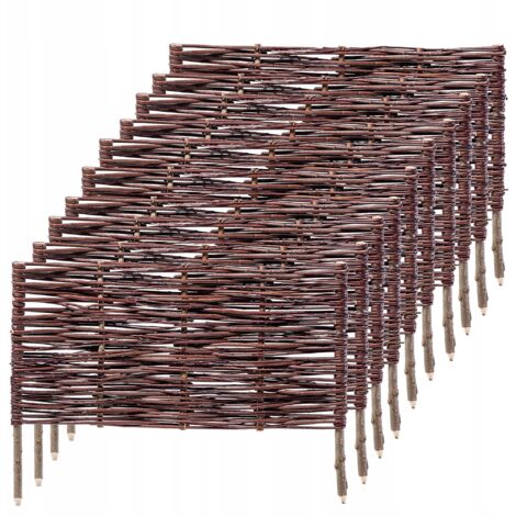KADAX Palissades en Osier Naturel pour Jardin, Clôtures Décoratives pour Délimiter, Orner et Sublimer Votre Espace Exterieur (60 x 40 cm, Lot de 10) (1/5)
