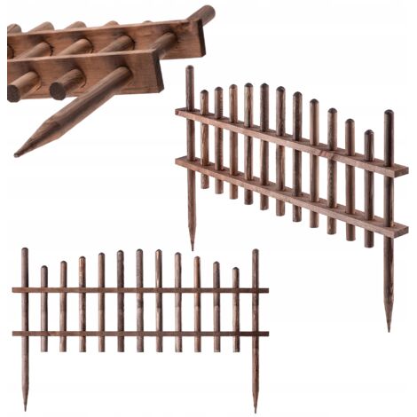 KADAX Clôture de Jardin en Bois Palissade Bordure de Jardin 85x35cm Bois de Pin