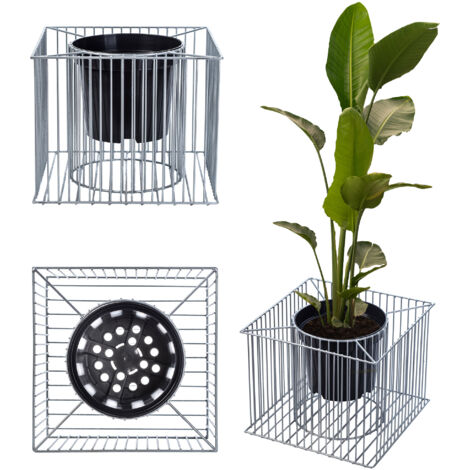 KADAX Panier ŕ Plantes en Acier galvanisé, Panier ŕ gaz, Pot de Fleurs pour extérieur 48 x 48 x 39 cm argenté (1/5)