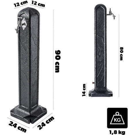 Colonne D’eau De Jardin Avec Robinet - Style Rétro, Couleur Rouille Marron (33 X 29,5 X 74 Cm) | Parfait Pour Arroser, Laver Les Mains