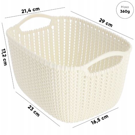 CURVER Panier de Rangement A5, Aspect Tricot 2.6L - Pour Bureau, Entrée, Salon, Salle de Bain CURVER Panier de Rangement A5, Aspect Tricot 2.6L - Pour Bureau, Entrée, Salon, Salle de Bain