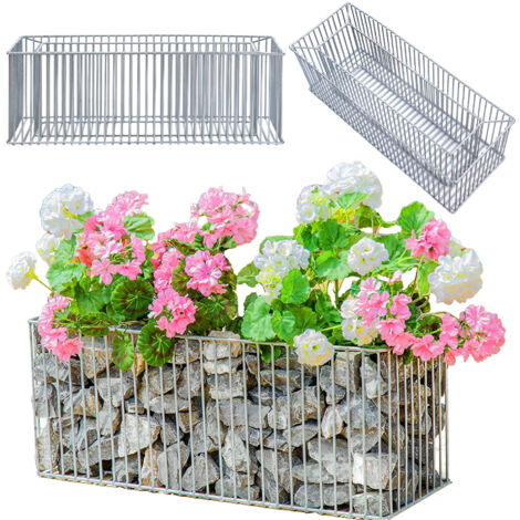 KADAX Panier de Plantation rectangulaire en Acier galvanisé pour Jardin 98 x 33 x 32 cm argenté (1/5)