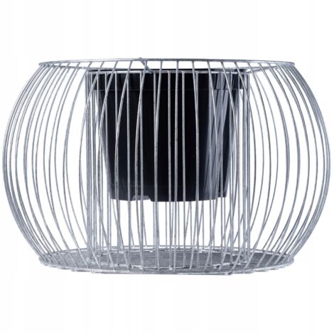 KADAX Panier de Jardinage en Acier galvanisé pour arrosage, Fleurs, Jardin, terrasse, Ř 53 cm, H: 33 cm argenté