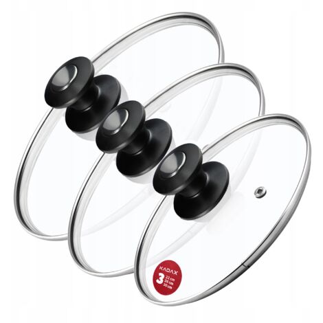 KADAX Couvercle en Verre Ensemble de Couvercles 22/26/30cm
