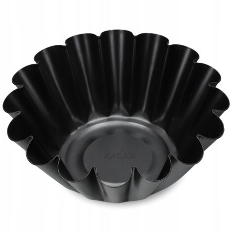 KADAX Moule à kouglof en tôle avec revêtement antiadhésif - Moule à gâteau haut ondulé - Pour tartes au bol et gâteaux au chocolat - 15,5 cm - Noir (1/5)