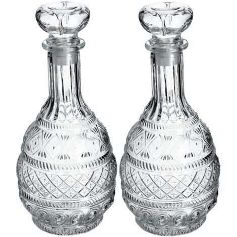 KADAX Carafe à whisky élégante pour homme, carafe à vin classique avec design unique, bouteille de whisky comme cadeau (1 l - 2 pièces)