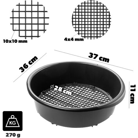 Tamis De Jardin Réglable En Plastique Rond KADAX - Pour Sable, Compost, Terre Et Pierres