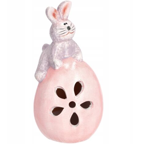 KADAX Figurine de lapin de Pâques sur un œuf, céramique (1/5)
