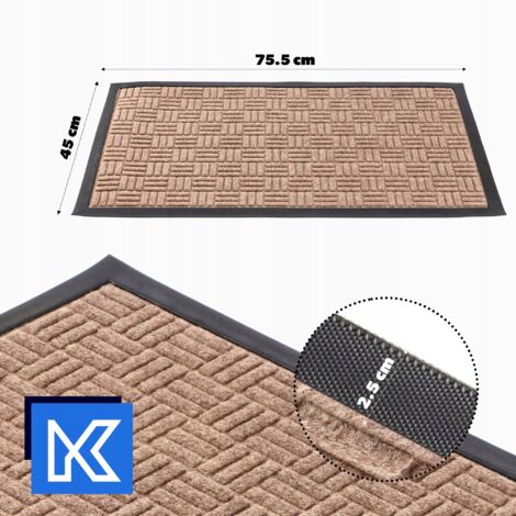 KADAX Paillasson Extérieur Antidérapant Caoutchouc Noir 40x60cm - Tapis Entrée Résistant