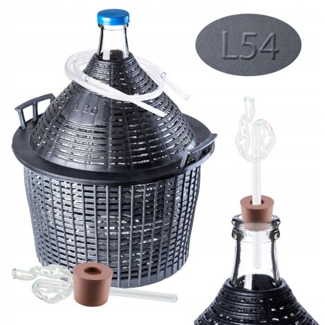 KADAX Vin Carboy 54L Vin Ballon Tube Bouchon Tuyau Dans Panier Ensemble (1/5)