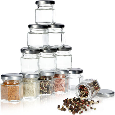 Récipients à épices pots de 30Ml bocaux en verre pour épices miel 12 pièces (1/5)