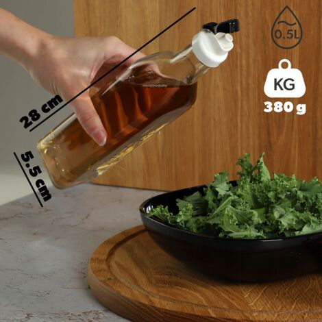 Bouteille En Verre 50cl Pour Huile D'olive - Décor Toscane Et Olives