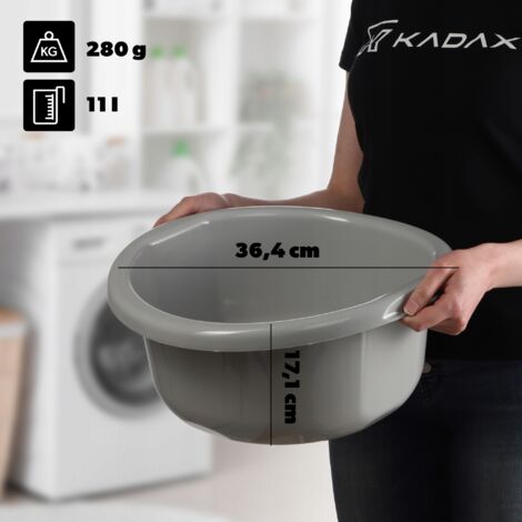 Bassine Plastique 1.9L Crème - Pour Lavage Main, Vaisselle, Jardinage - Poignées Ergonomiques, Empilable, Facile à Nettoyer - 8
