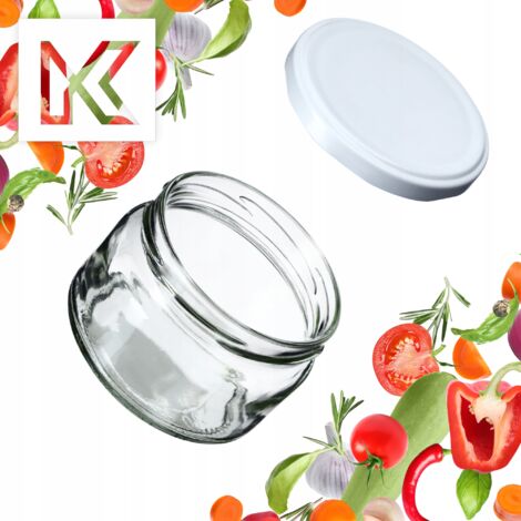 Bocaux En Verre 353 Ml (1 Lb) Avec Couvercles Hermétiques - Parfaits Pour Miel, Confiture, Conserves (UK)