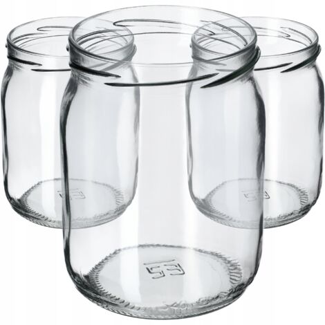 KADAX Lot de 8 bocaux à confiture avec couvercle à visser - 540 ml - Bocaux de conservation pour concombres - Sans couvercle (1/5)