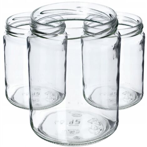 KADAX Lot de 48 bocaux ronds en verre sans couvercle 540 ml (1/5)