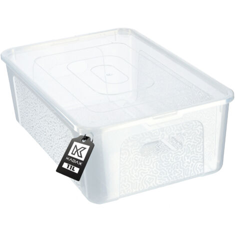 KADAX Récipient en plastique 11L avec couvercle, boîte de rangement transparente verrouillable (1/5)