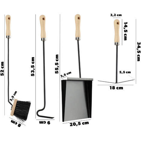 Lot De 3 Accessoires De Cheminée En Laiton – Tisonnier, Fourgon – Déco Intérieur – Occasion