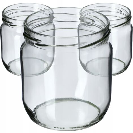 KADAX Lot de 6 bocaux à confiture 425 ml avec couvercles à vis (1/5)