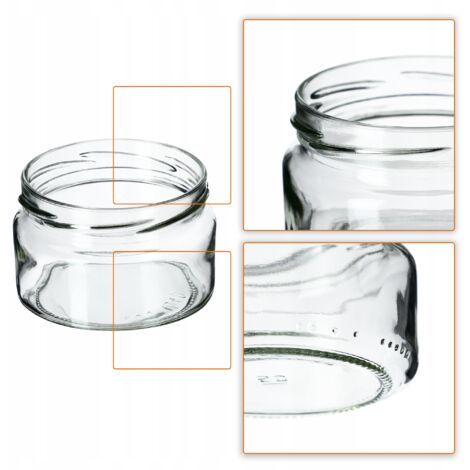 Lot De Bocaux En Verre 210ml Avec Couvercles, Pots à Confiture Transparents Ronds