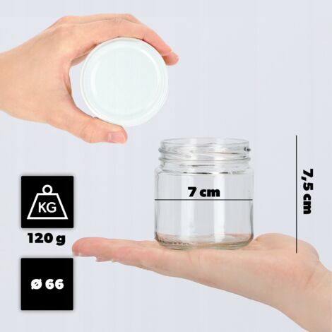 Lot De 50 Pots En Verre De 350ml Avec Couvercles à Visser 82mm - Idéaux Pour Confitures, Miel, Conserves Et Déco - 10