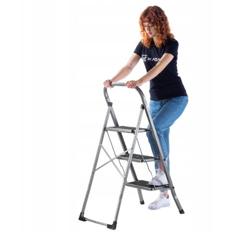 KADAX Escabeau Pliable avec Main Courante, échelle à Structure Robuste