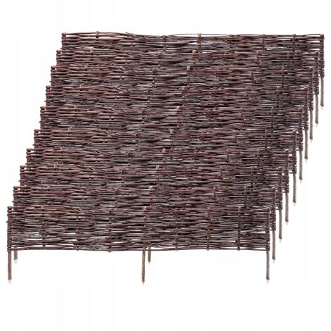 KADAX Palissades en Osier Naturel pour Jardin, Clôtures Décoratives pour Délimiter, Orner et Sublimer Votre Espace Exterieur (120 x 30 cm, Lot de 10)