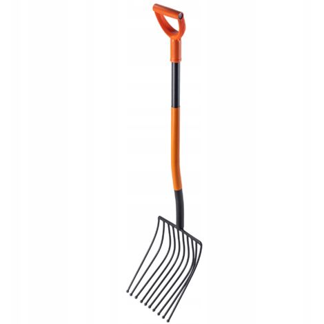 KADAX Fourche à Pommes de Terre dotée d'une Tête en Acier Trempé au Carbone et des Dents Arrondies, Outil de Jardin avec Manche Long (10 Dents)