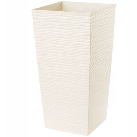 KADAX Pot de Fleur Haut, Grande Jardiniere en Plastique pour Une Décoration Interieure et Exterieure Moderne et Élégante, Bac à Fleur (68 cm, Crème)