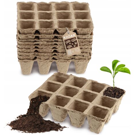 KADAX Pots de semis de tourbe Semis biodégradables Semis 10x12pcs (1/5)