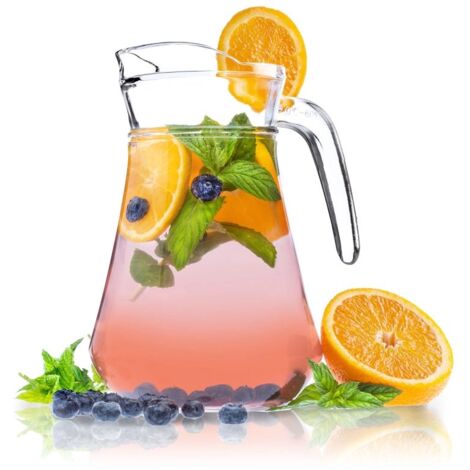 Carafe en verre KADAX pour jus d'eau, limonade pour boissons à l'eau 1,4 L (1/5)