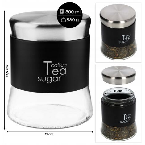 Pot à sucre avec couvercle et cuillère, boîte de rangement hermétique en verre pour stockage des