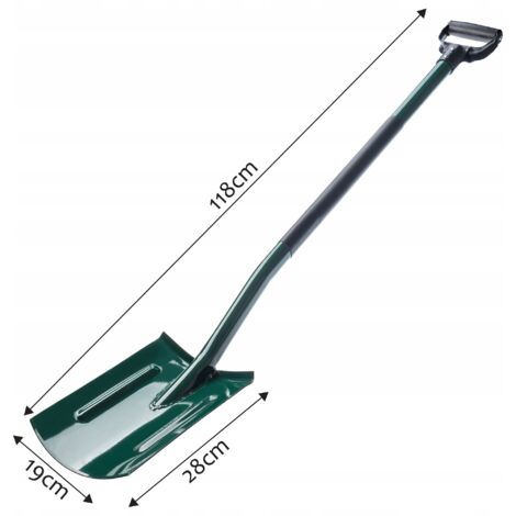 KADAX Bêche De Jardin Avec Tête En Acier, Pelle Avec Manche En Métal, Pelle De Jardin Avec