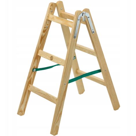 KADAX Escabeau Pliable en Bois, Échelle à Structure Robuste et Sécurisée, Conçue pour Un Accès Facile et Confortable aux Hauteurs (3 Marches)