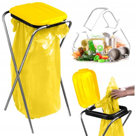 Poubelle de tri des déchets sur pied KADAX, 1 station, poubelle à sacs de 120 L