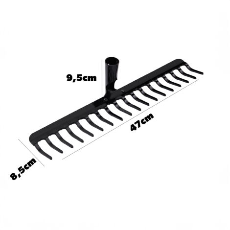 Râteau De Jardin KADAX En Métal Avec Manche 154,5 Cm - Outil Robuste Pour Pelouse Et Feuilles