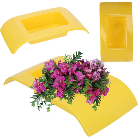 KADAX Ikebana Vase en plastique Ikebana - Pot de fleurs japonais pour tournesol - Vase Ikebana - Bouquet de fleurs - 24,9 cm - Jaune (1/5)