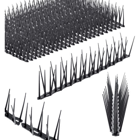 KADAX Lot de 24 pigeons anti-oiseaux en plastique pour balcon, fenêtre, toit, jardin, répulsif contre les oiseaux, protection contre les pigeons, noir (1/5)