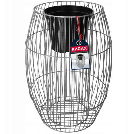 KADAX Pot de Fleur de Jardin en Gabion en Acier 87 cm, Galvanisé (1/5)