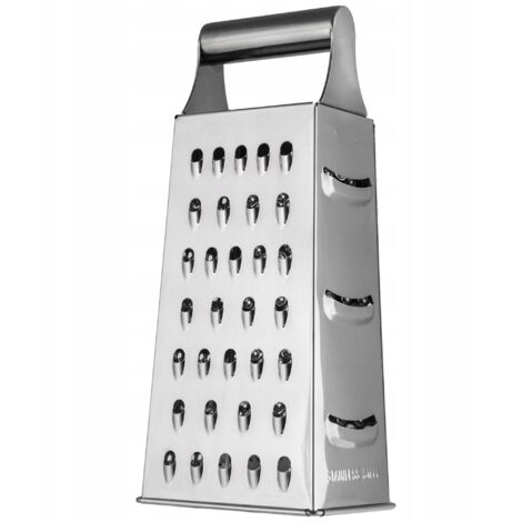 KADAX Râpe en Acier Inoxydable à 4 Faces, Râpe avec Poignée pour des Découpes Précises de Fromages, Légumes et Fruits dans Votre Cuisine (Argent) (1/5)
